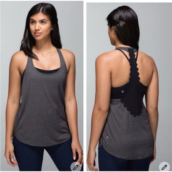 Lululemon Zyia tank top bundle yellow gray racerback athletic size large - Picture 4 of 10